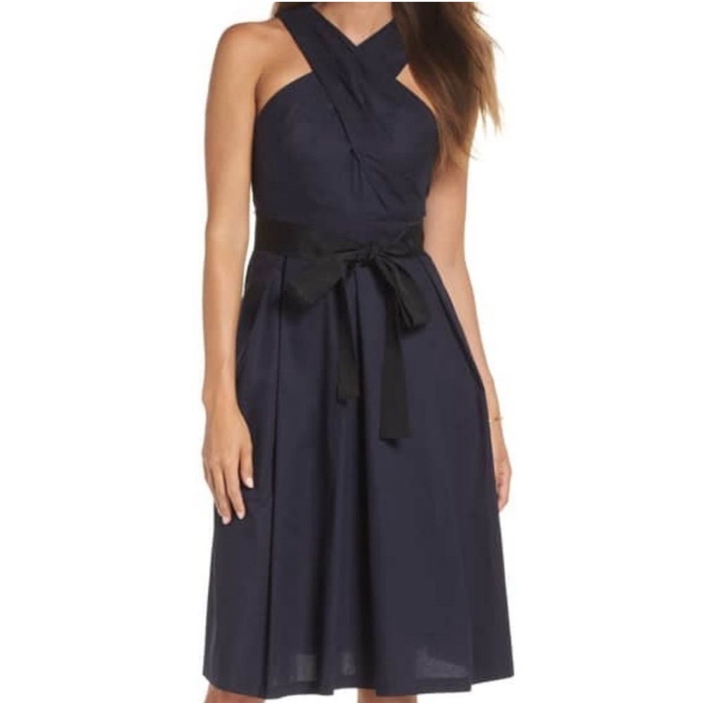 1901 Cross Front A-Line Dress Size 2 Navy